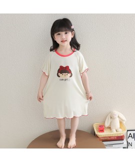 Girls Modal Sleep Dress Summer Kids Pajamas Cute Cartoon Nightgown