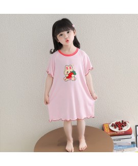 Girls Modal Sleep Dress Summer Kids Pajamas Cute Cartoon Nightgown