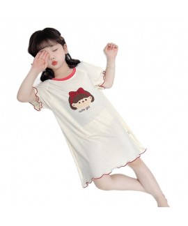 Girls Modal Sleep Dress Summer Kids Pajamas Cute Cartoon Nightgown