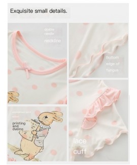 Breathable Cotton Girl's Nightgown Summer Kids Pajamas Loungewear A-Line Soft Sleep Dress for Girls