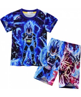 Dragon Ball Print Kids Pajama Set - Ultra-Soft Polyester Short Sleeve Sleepwear for Boys & Girls