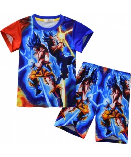 Dragon Ball Print Kids Pajama Set - Ultra-Soft Polyester Short Sleeve Sleepwear for Boys & Girls