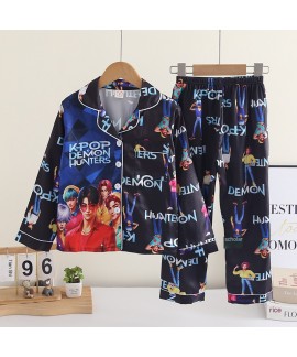 K-pop Demon Hunter Kids Pajamas Set – Ice Silk L...