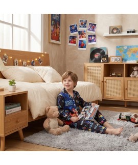 K-pop Demon Hunter Kids Pajamas Set – Ice Silk Long Sleeve Cardigan Cartoon Sleepwear for Boys & Girls