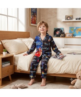 K-pop Demon Hunter Kids Pajamas Set – Ice Silk L...