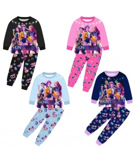 K-pop Demon Hunter Pajamas for Kids – Long Sleeve Sleepwear Set in Soft Milk Silk