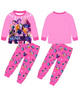 K-pop Demon Hunter Pajamas for Kids – Long Sleeve Sleepwear Set in Soft Milk Silk