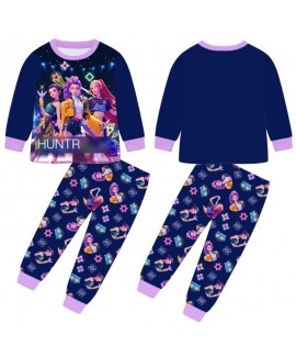 K-pop Demon Hunter Pajamas for Kids – Long Sleeve Sleepwear Set in Soft Milk Silk