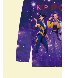 Kpop Demon Hunter Pajamas for Girls – Long Sleeve Soft Sleepwear Set