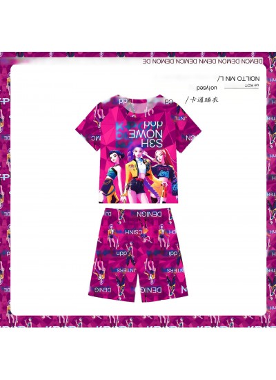 Cartoon Milk Silk Kids Pajama Set Short Sleeve Shorts Summer Girls Loungewear 3-8 Years