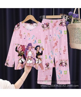 Kids Pajamas Set Long Sleeve Boys Girls Cartoon Dragon Ball Sleepwear Soft Polyester