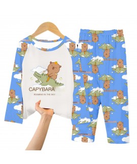 Kids Pajamas Set Long Sleeve Boys Girls Cartoon Dragon Ball Sleepwear Soft Polyester