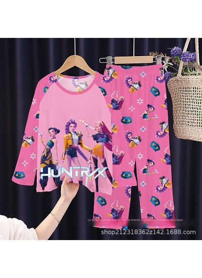 Kids Pajamas Set Long Sleeve Boys Girls Cartoon Dragon Ball Sleepwear Soft Polyester