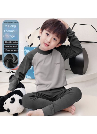 Naruto Boys Thermal Pajama Set - Winter Fleece Long Sleeve Sleepwear for Kids