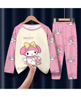 Cute Cartoon Animal Pajama Set for Girls Boys – Soft Polyester Loungewear for Kids Ages 3-8