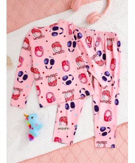 K-pop Demon Hunter Pajamas for Girls – Long Sleeve Sleepwear Set with Milk Silk Fabric