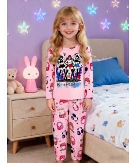 K-pop Demon Hunter Pajamas for Girls – Long Slee...