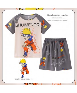 Kids Naruto Pajamas Set Summer Short Sleeve Boys G...