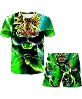 3D Printed Dragon Ball Short Sleeve Shorts Set for Kids Summer Loungewear