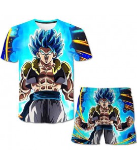 3D Printed Dragon Ball Short Sleeve Shorts Set for Kids Summer Loungewear