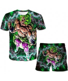 3D Printed Dragon Ball Short Sleeve Shorts Set for Kids Summer Loungewear
