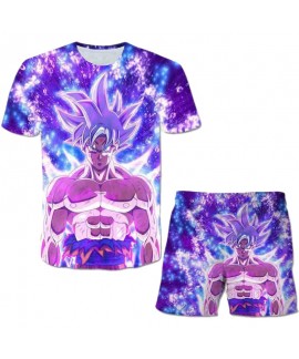 3D Printed Dragon Ball Short Sleeve Shorts Set for Kids Summer Loungewear