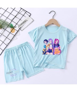 Cotton K-pop Demon Hunter Pajama Set for Kids – Breathable & Moisture-Wicking Sleepwear