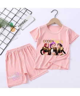 Cotton K-pop Demon Hunter Pajama Set for Kids – Breathable & Moisture-Wicking Sleepwear