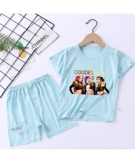 Cotton K-pop Demon Hunter Pajama Set for Kids – Breathable & Moisture-Wicking Sleepwear