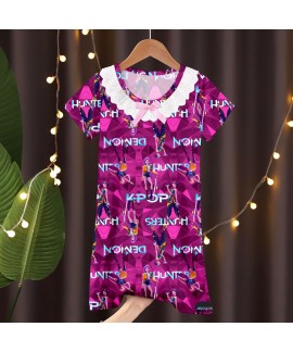 K-pop Demon Hunter Pajamas for Girls – Cute Lace...