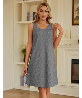 Cotton Nightgowns for Women 2 Pack Sleeveless Sleep Shirts Soft Chemise