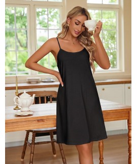 Cotton Nightgowns for Women 2 Pack Sleeveless Sleep Shirts Soft Chemise