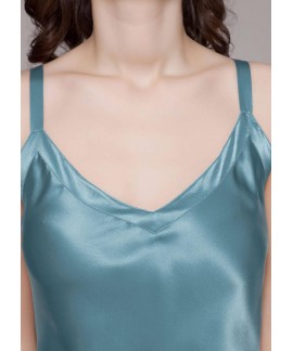 Luxurious Silk Nightgown for Women - Flowy Maxi Dress with Adjustable Straps for Sleep & Lounging