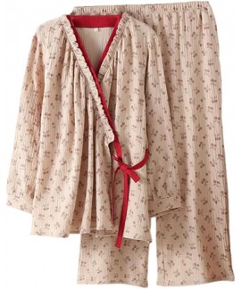 Double-Layer Cotton Gauze Japanese Kimono Pajama S...