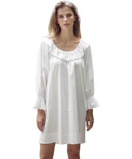 100% Cotton Women's Nightgown with Ruffled Sleeves...