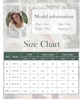 100% Cotton Women's Nightgown with Ruffled Sleeves and Lace Trim - Vintage Victorian Peasant Style