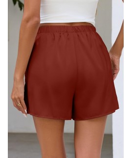 Satin Lace Shorts for Women - Micro Mini Slip Pajama Shorts with Pockets, Summer Beach Bottoms