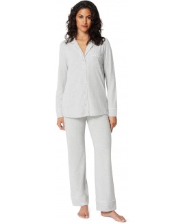 Long Sleeve Cotton Modal Pajama Set for Women – Soft Loungewear with Full-Length Bottom