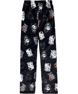 Kawaii Flannel Pajama Pants for Women - Anime Cartoon Christmas Sleepwear with Elastic Waist