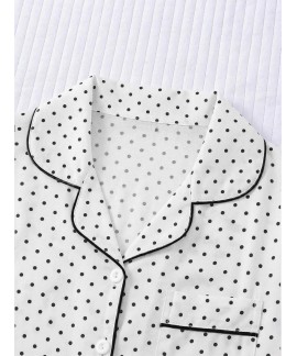 Women's 2 Piece Pajama Set Cute Pjs Sleepwear Summer Button Down Short Sleeve Shirt and Shorts Loungewear