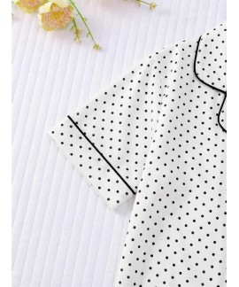 Women's 2 Piece Pajama Set Cute Pjs Sleepwear Summer Button Down Short Sleeve Shirt and Shorts Loungewear