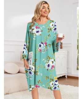 Oversized Sleep Shirt for Women Plus Size Nightgown with Pocket Fit S-5XL