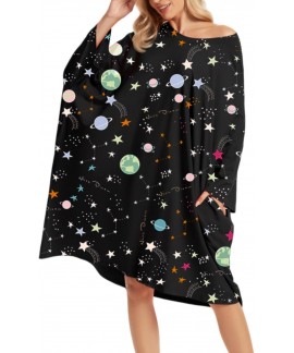 Oversized Sleep Shirt for Women Plus Size Nightgown with Pocket Fit S-5XL