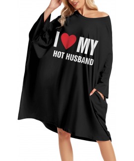 Oversized Sleep Shirt for Women Plus Size Nightgown with Pocket Fit S-5XL