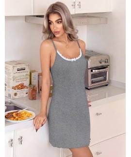 Sleeveless Lace Sleep Shirt - Soft Chemise Nightgown for Women, Comfortable Sleepwear Dress