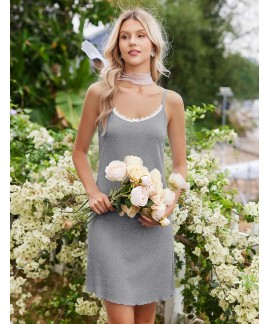Sleeveless Lace Sleep Shirt - Soft Chemise Nightgown for Women, Comfortable Sleepwear Dress