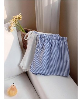 Women's 2 Piece Cute Boxers Mini Short Drawstring High Waisted Loose Pajama Summer Beach Set
