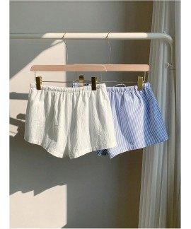 Women's 2 Piece Cute Boxers Mini Short Drawstring High Waisted Loose Pajama Summer Beach Set