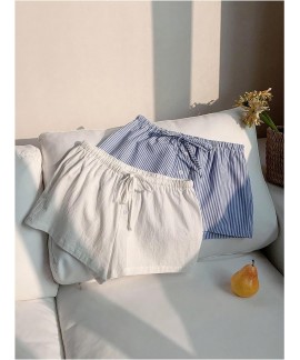 Women's 2 Piece Cute Boxers Mini Short Drawstring High Waisted Loose Pajama Summer Beach Set