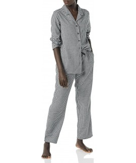 Flannel Long-Sleeve Button Front Pajama Set for Women - Soft & Cozy Sleepwear